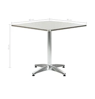 vidaXL Patio Table Silver 31.5"x31.5"x27.6" Aluminum