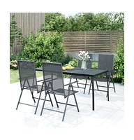 vidaXL Patio Table Anthracite 65"x31.5"x28.3" Steel Mesh