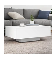 vidaXL Coffee Table with Led Lights White 33.5"x21.7"x12.2"