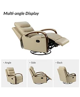 Abraham Wooden Arm Manual Recliner