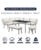 Inspired Home Taiden Outdoor 5pc Seating Group