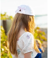 Bits & Bows Girls Palm Tree Bow Baseball Hat in White