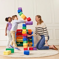 ECR4Kids SoftZone Stack-a-Brick, Assorted, 24-Piece