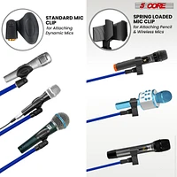 5 Core Tripod Mic Stand Floor Adjustable 18 to 72 Inches Sturdy Boom Arm Holder Microphone Stands Pedestal Para Microfono for Singing Ms 080 Sky D-blu