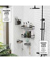 Clara Clark 25 Piece Complete Bathroom, Vanity & Shower Accessories Set - Black