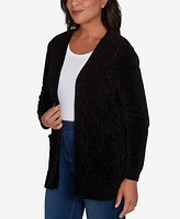 Alfred Dunner Women's Classic Chenille Cardigan Sweater with Pockets