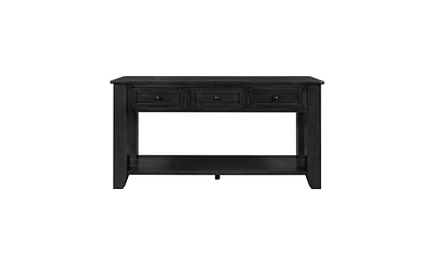 Slickblue 55'' Modern Console Table Sofa for Living Room with 3 Drawers and 1 Shelf