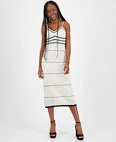 Freshman Juniors' Sleeveless Crochet Midi Dress