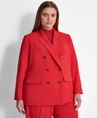 Dkny Plus Notched-Collar Double-Breasted Blazer