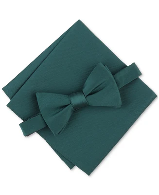 Alfani Men's Textured Bow Tie & Pocket Square Set, Created for Macy's