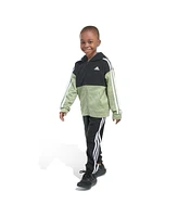 adidas Little and Toddler Boys Hooded Mix Jacket Jogger, 2-Piece Set