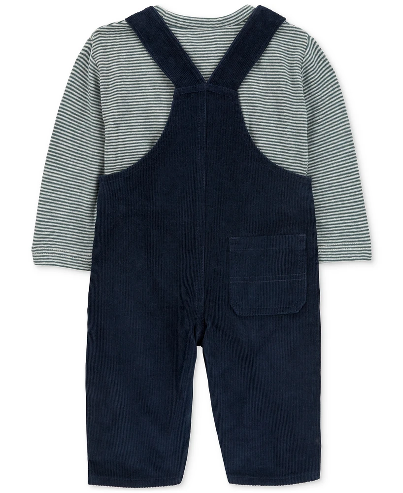 Carter's Baby Boys Striped T-Shirt & Corduroy Overall, 2 Piece Set