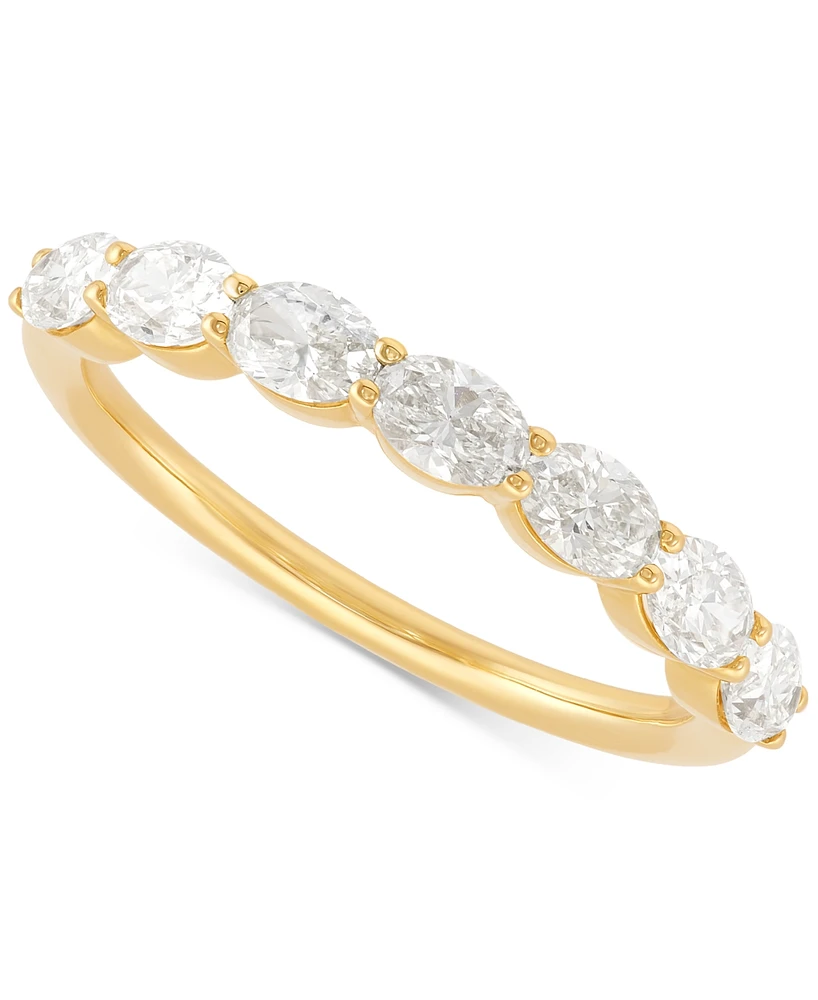 Diamond Oval Horizontal Seven Stone Band (1-1/20 ct. t.w.) in 14k Gold