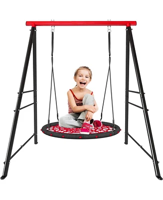 Slickblue Heavy-Duty Metal Swing Set Frame – 880 lbs A-Frame Swing Stand for Kids & Adults, Indoor/Outdoor Use