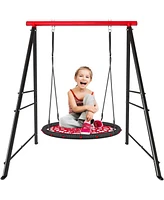 Slickblue Heavy-Duty Metal Swing Set Frame – 880 lbs A-Frame Swing Stand for Kids & Adults, Indoor/Outdoor Use