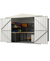 Sugift 7.5 x 6.3 Ft Metal Outdoor Storage Shed with Lockable Door