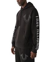 True Religion Men's Relaxed Fit Studded Logo Hoodie