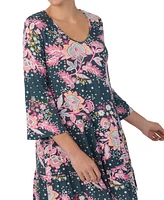 Ellen Tracy Women's 3/4-Sleeve Floral Nightgown