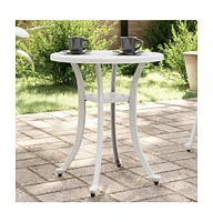 vidaXL Patio Table White 18.9"x20.9" Cast Aluminum