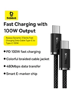 Baseus Usb-c to Cable 100W Usb Charging 3.3ft, Yellow