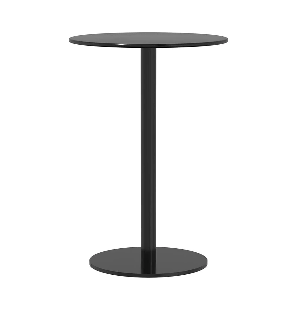 vidaXL Patio Table Round Black 19.7"x28.3" Steel