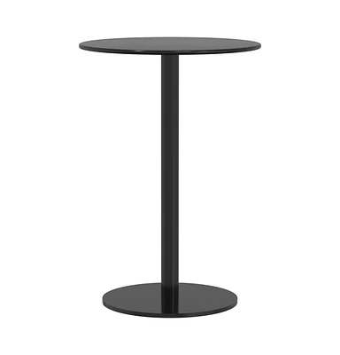 vidaXL Patio Table Round Black 19.7"x28.3" Steel