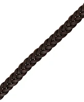 Bulova Brown Leather Braided Bracelet