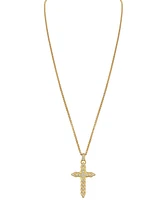 Bulova Diamond (1/2 ct. t.w.) Link Cross Pendant 26" Necklace in 14k Gold - Gold