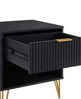 Manhattan Comfort 2-Piece Dumbo Medium-Density Fiberboard 1-Drawer Modern Nightstand Set