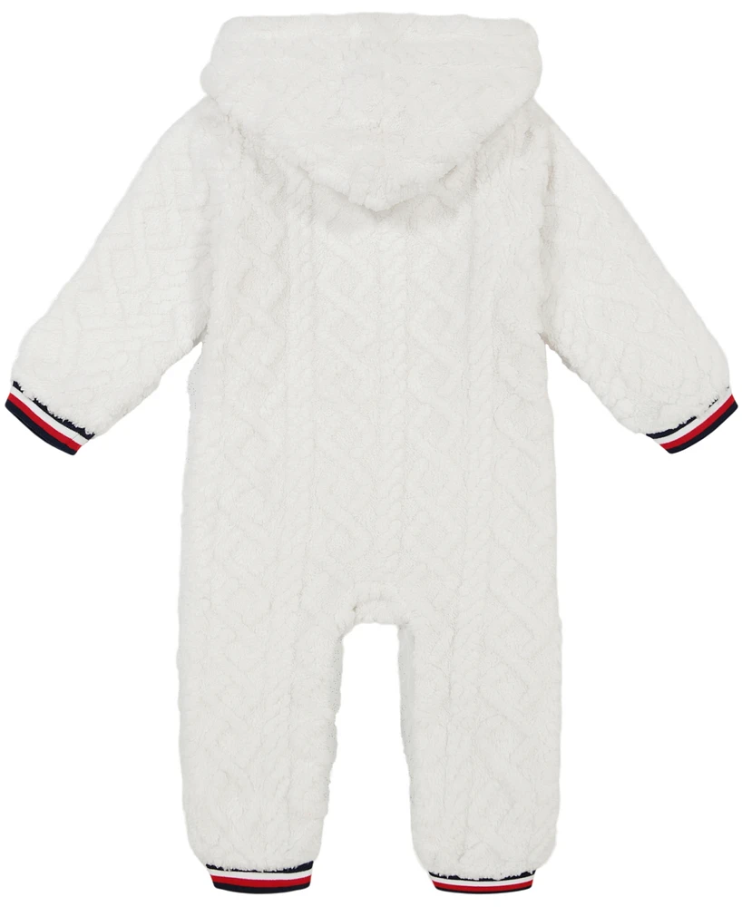 Tommy Hilfiger Baby Girl Cable Sherpa Hooded Coverall