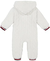 Tommy Hilfiger Baby Girl Cable Sherpa Hooded Coverall