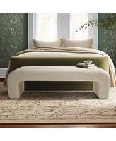 Maison Boucle 60" Boucle Look Large Bedroom Waterfall Upholstered Bench-Maison Boucle