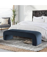 60" Boucle Look Large Bedroom Waterfall Upholstered Bench-Maison