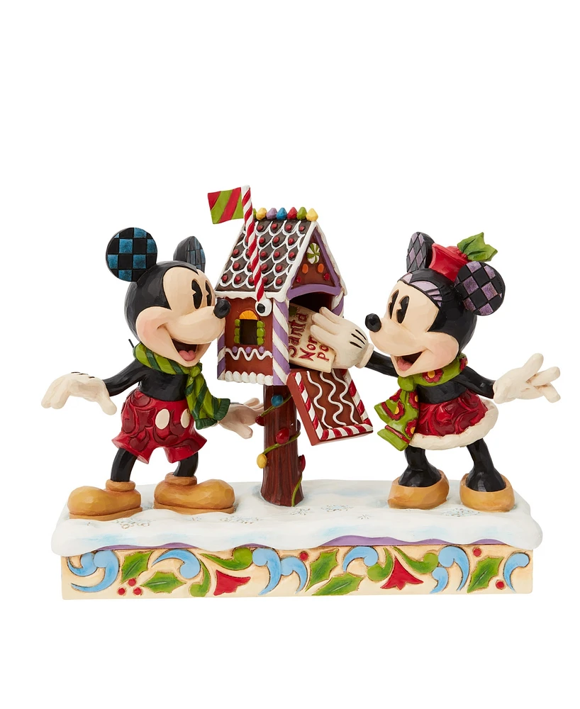 Jim Shore Mickey and Minnie Mouse Mailing Letters Figurine