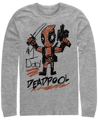 Fifth Sun Mens Deadpool Dad Long Sleeve T-Shirt