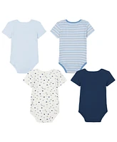 Calvin Klein Baby Boy Logo Short Sleeve Bodysuits, 4-Piece Set