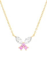 2-Pc. Set Lab-Created Pink Sapphire (3/4 ct. t.w.) & Lab-Created White Sapphire (1-7/8 ct. t.w.) Pendant Necklace & Matching Stud Earrings in 14k Gold