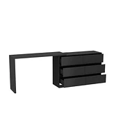 Homsee 6-Drawer L-Shaped Chest of Drawers with Rotatable Desktop
