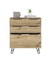 Begonia Light Dresser 35"H, 30"W, Three Drawers, Superior Top, Hairpin Legs