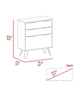 Depot E-Shop Begonia Light Dresser 35"H, 30"W, Three Drawers, Superior Top, Hairpin Legs