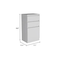 Diamond Dresser 43"H, Jewelry Box, Mirror, Single Door Cabinet, Two Drawers