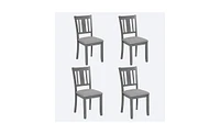 Slickblue Wooden Dining Chairs Set of 4, Kitchen Chair with Padded Seat, Upholstered Side Chair for Dining Room, Living Room, Gray