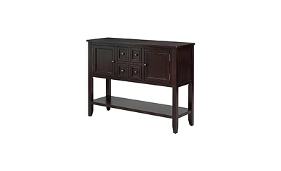 Slickblue Cambridge Series Ample Storage Vintage Console Table with Four Small Drawers and Bottom Shelf for Living Rooms, Entrances and Kitchens