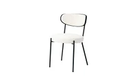 Slickblue Set of 2 Modern Kitchen Dining Chairs – Bentwood with Ash Veneer Back, Metal Black Powder-Coated Legs