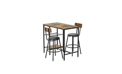 Slickblue Bar Table and Chairs Set for 2 Compact and Stylish Bistro Dining Solution