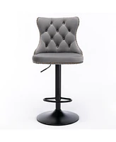 Slickblue Swivel Velvet Barstools with Adjustable Seat Chic and Versatile Seating