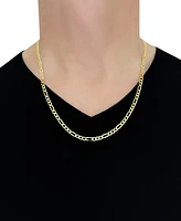 Italian Gold Figaro Link 24" Chain Necklace (4mm) in Solid 14k Gold