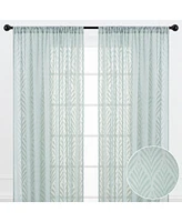 Chanasya Premium Quatrefoil Voile Sheer Curtains - 2-Panel Light Filtering for Living Room, Bedroom