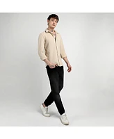 Campus Sutra Men's Beige Ripple Box Shirt