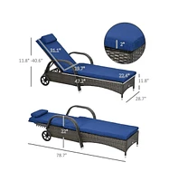 Slickblue 2PCS Reclining Chaise Lounge Set Adjustable Outdoor Loungers for Ultimate Relaxation